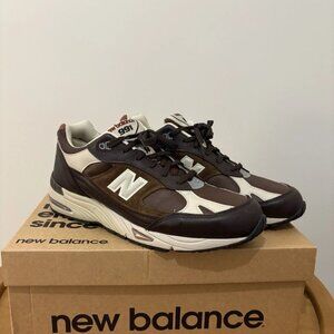 $469 Authentic NEW BALANCE 991 Made in ENGLAND Men's Brown Leather Shoes Sz.10.5